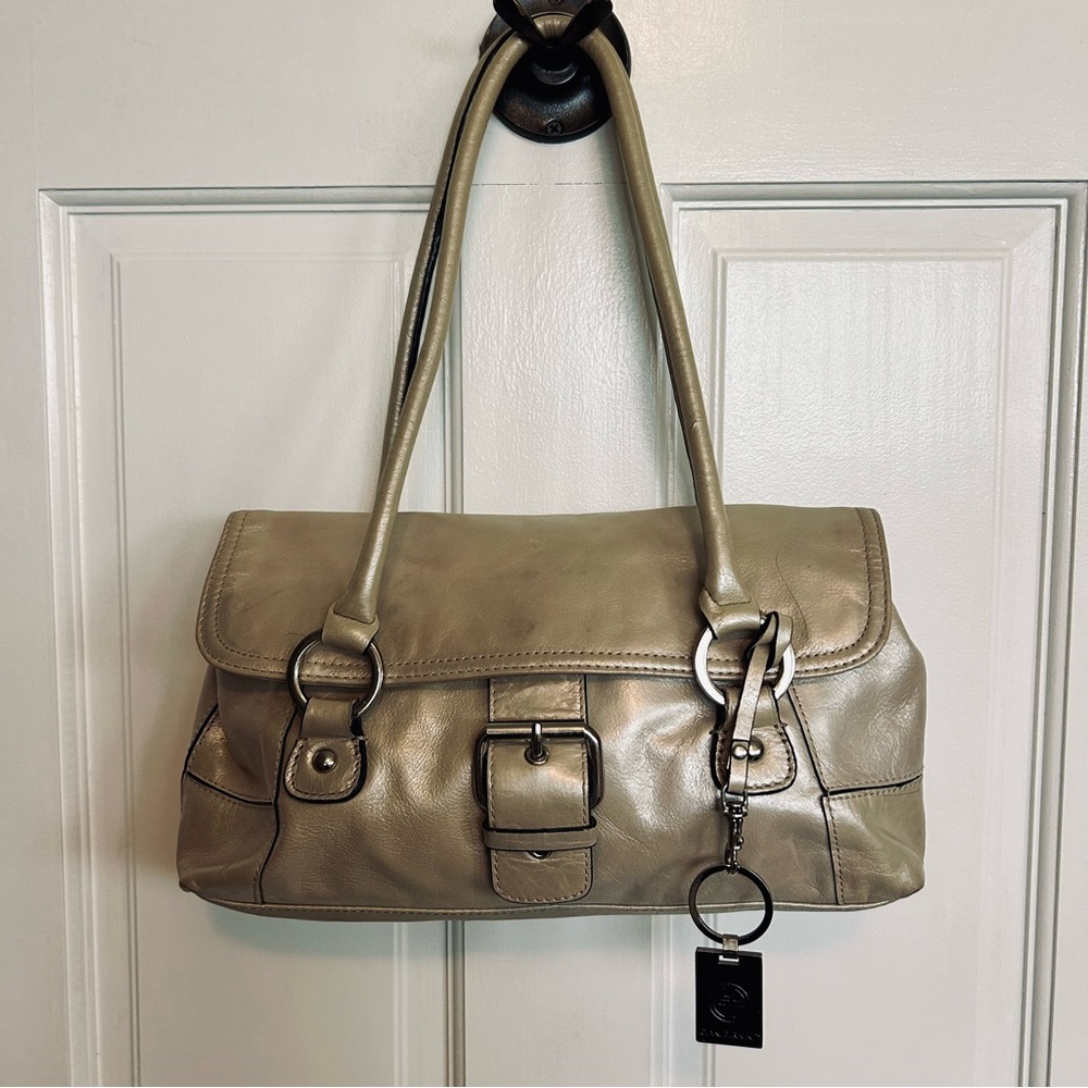 Gianni Bernini Cream Leather Satchel